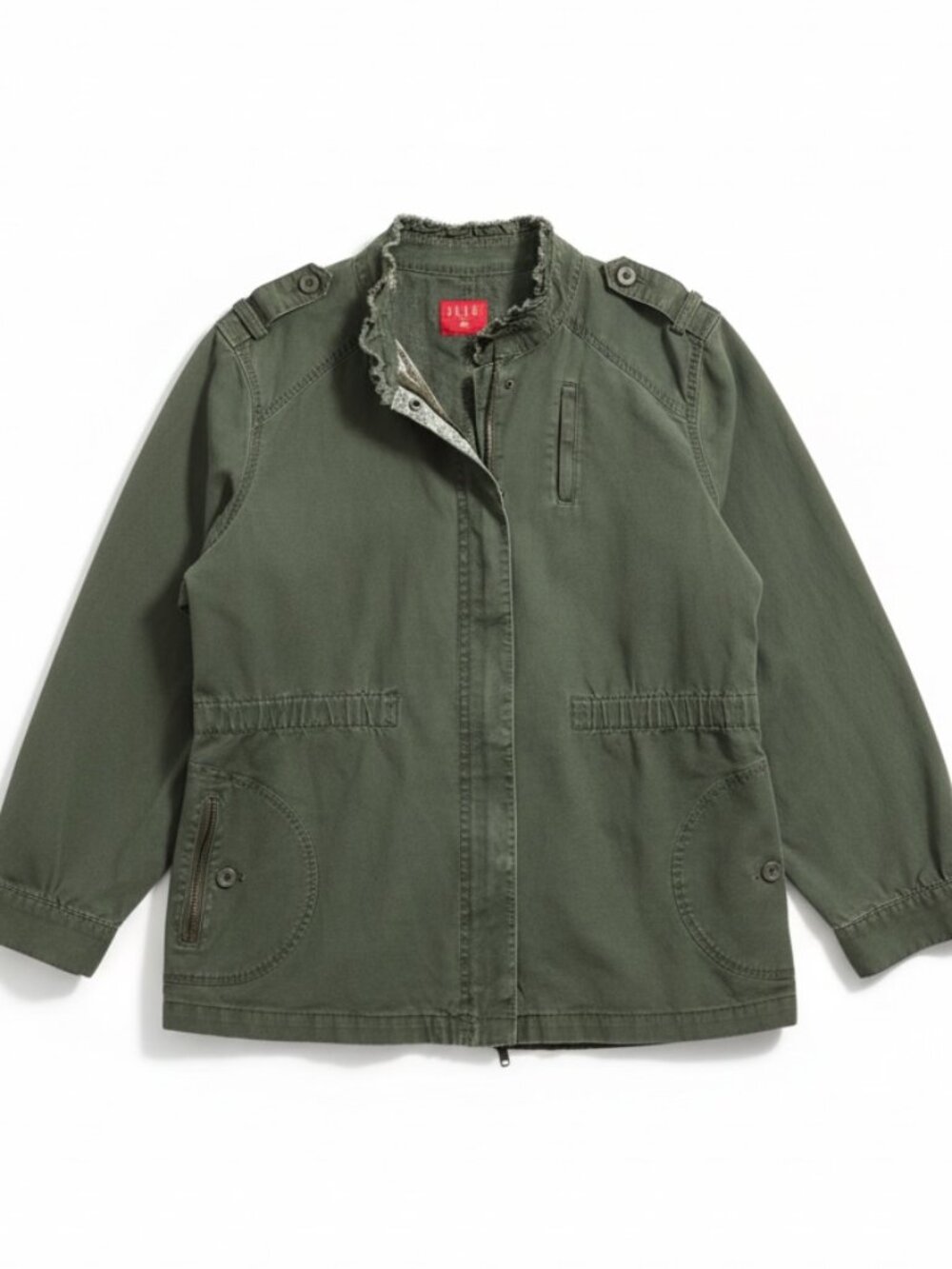 Women's Elle Military Jacket in olive army green